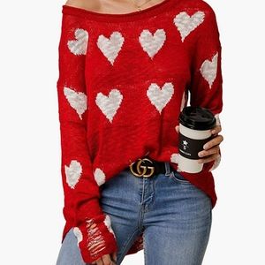 Red Heart Sweater with rips